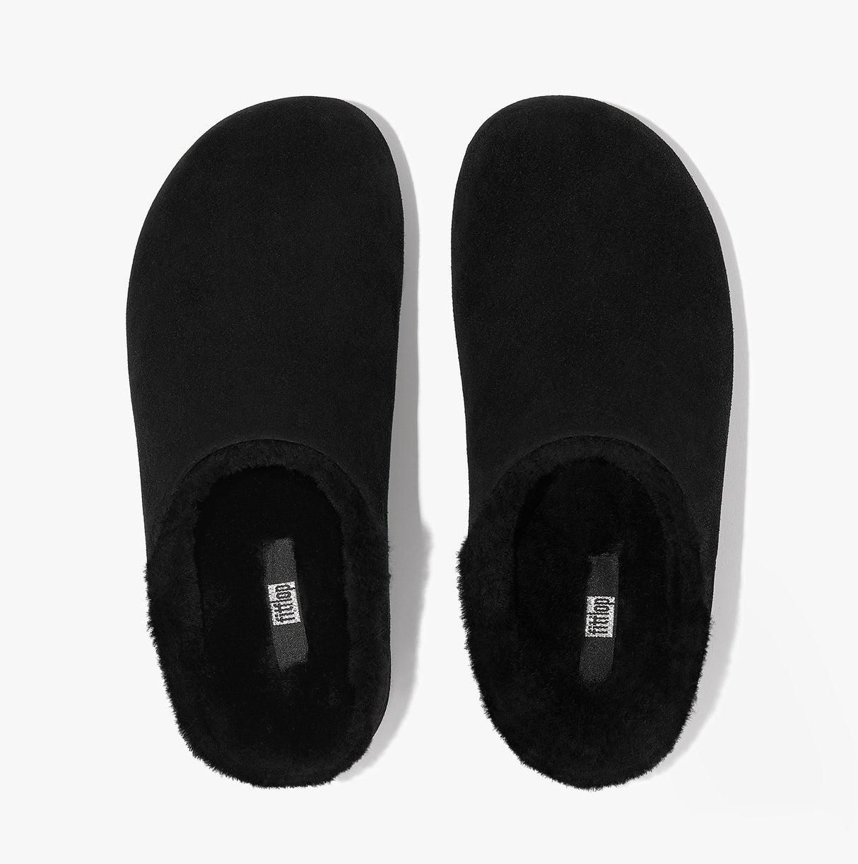 FitFlop SHUV Womens Lined Suede Clogs All Black