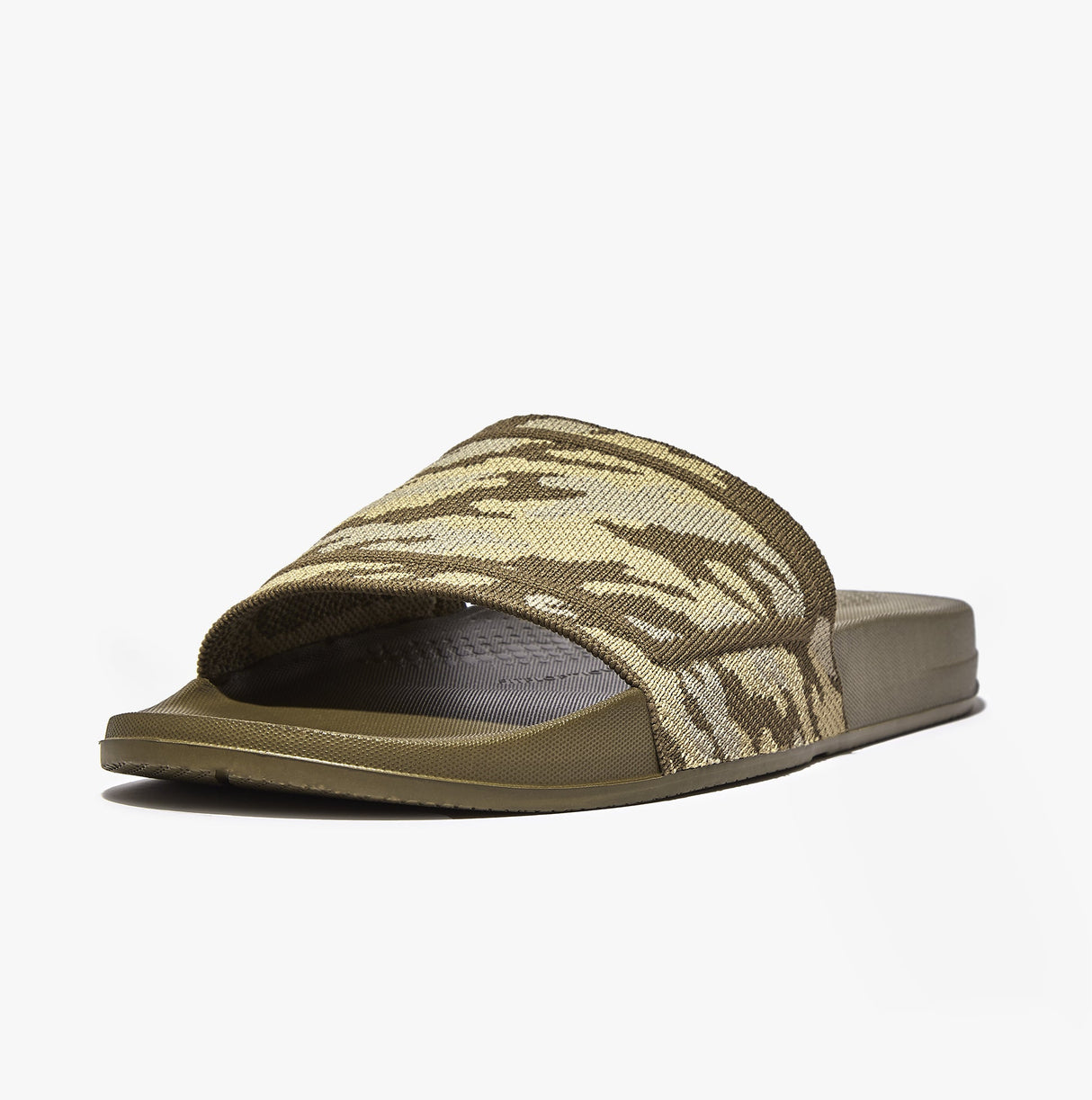 FitFlop iQUSHION e01 CAMO KNIT POOL Mens Slides Mossy
