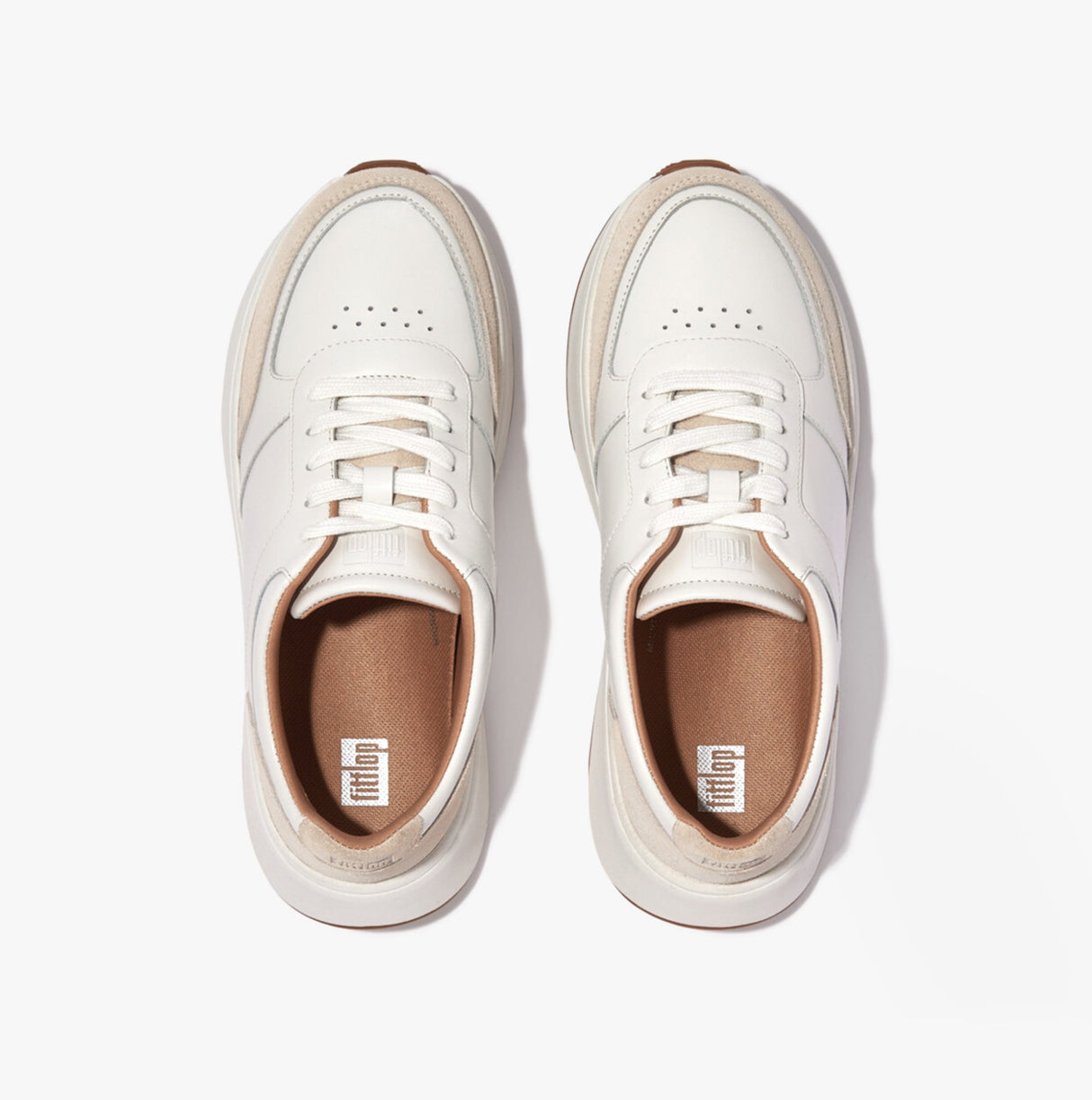 FitFlop F-MODE Womens Flatform Trainers Urban White