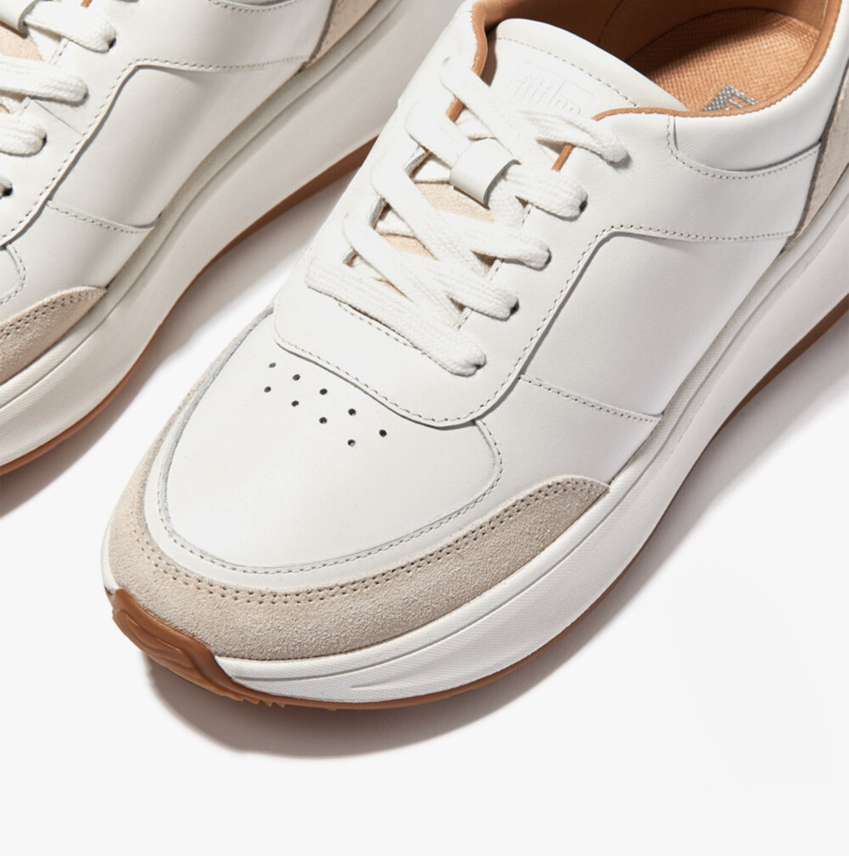 FitFlop F-MODE Womens Flatform Trainers Urban White