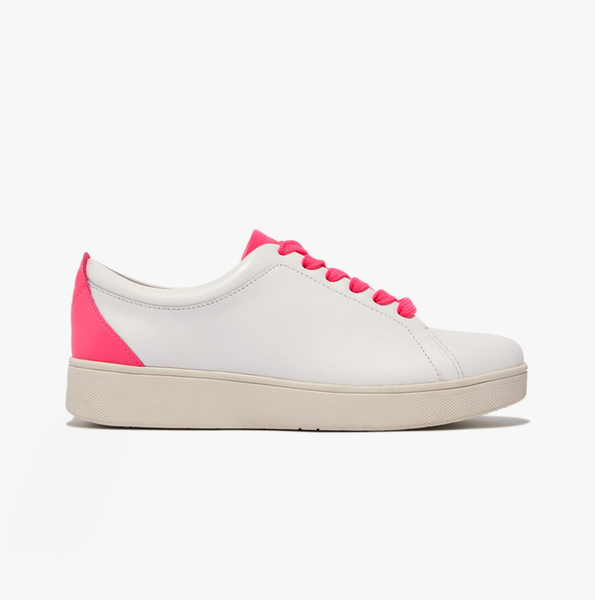 FitFlop RALLY NEON-POP Womens Trainers Urban White/Pop Pink