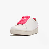 FitFlop RALLY NEON-POP Womens Trainers Urban White/Pop Pink