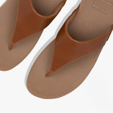 FitFlop LULU Womens Leather Toe Post Sandals Light Tan