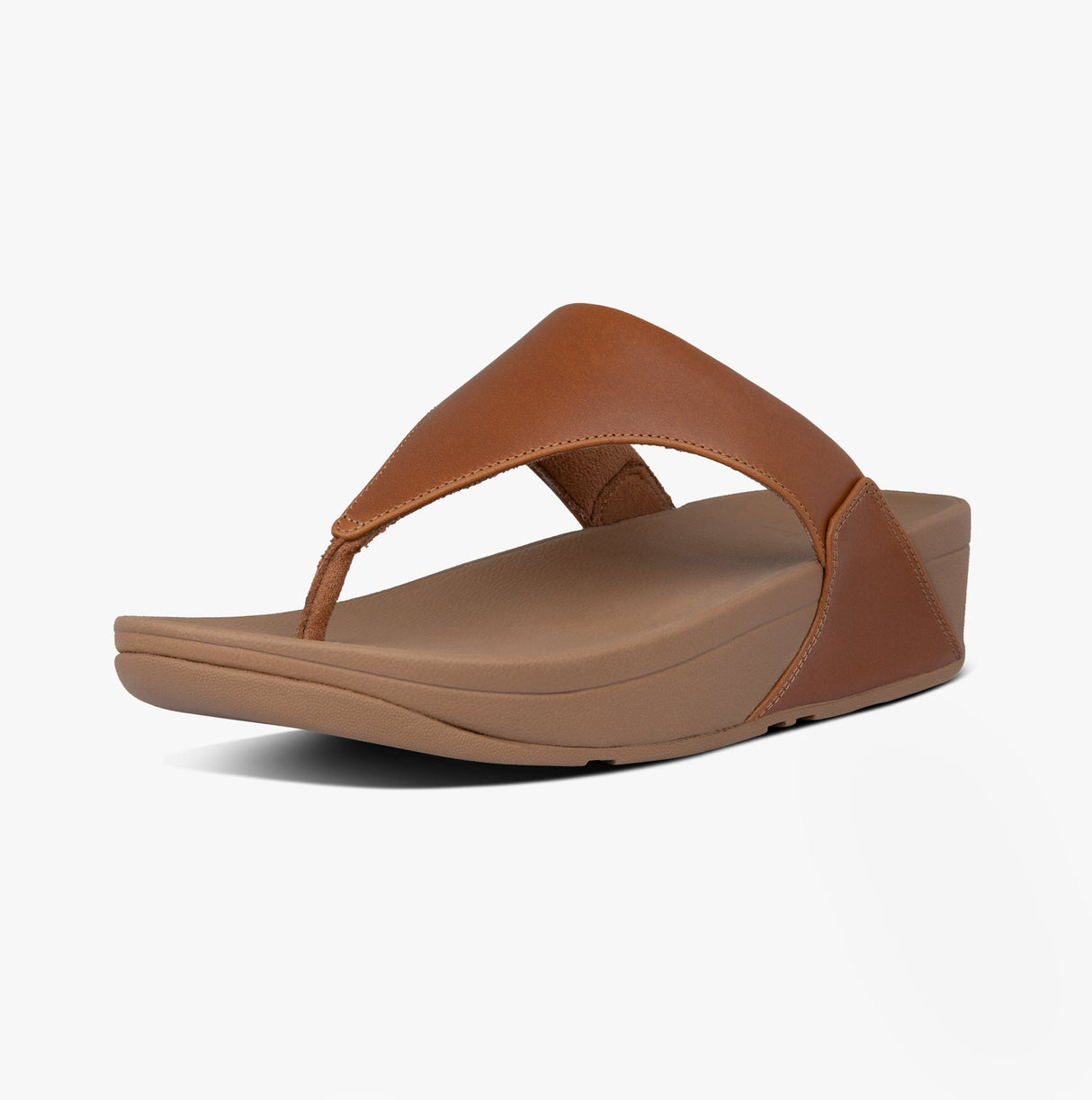 FitFlop LULU Womens Leather Toe Post Sandals Light Tan