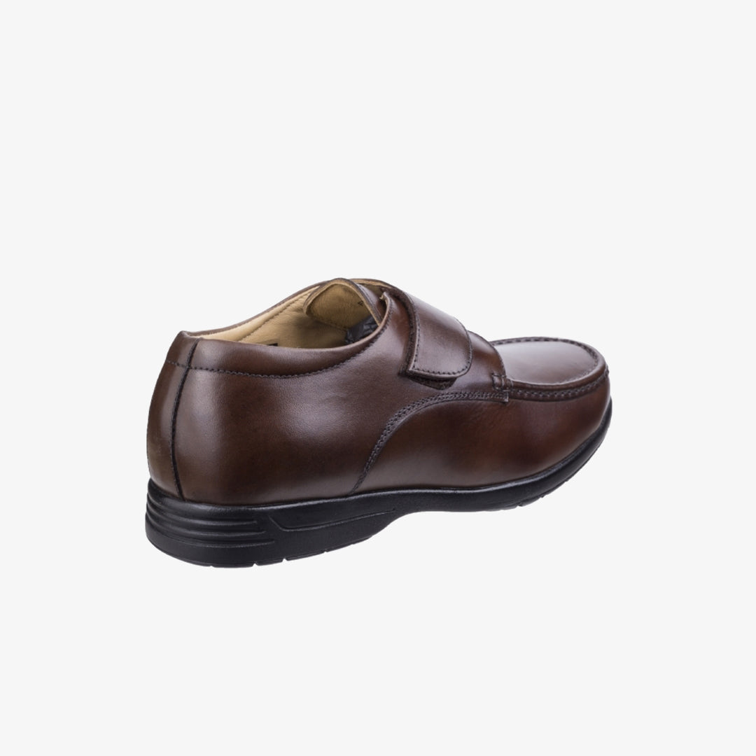 Fleet & Foster FRED Mens Leather Touch Fasten Shoes Brown