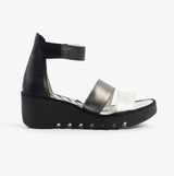 Fly London BONO290FLY Womens Sandals Silver/Graphite/Black