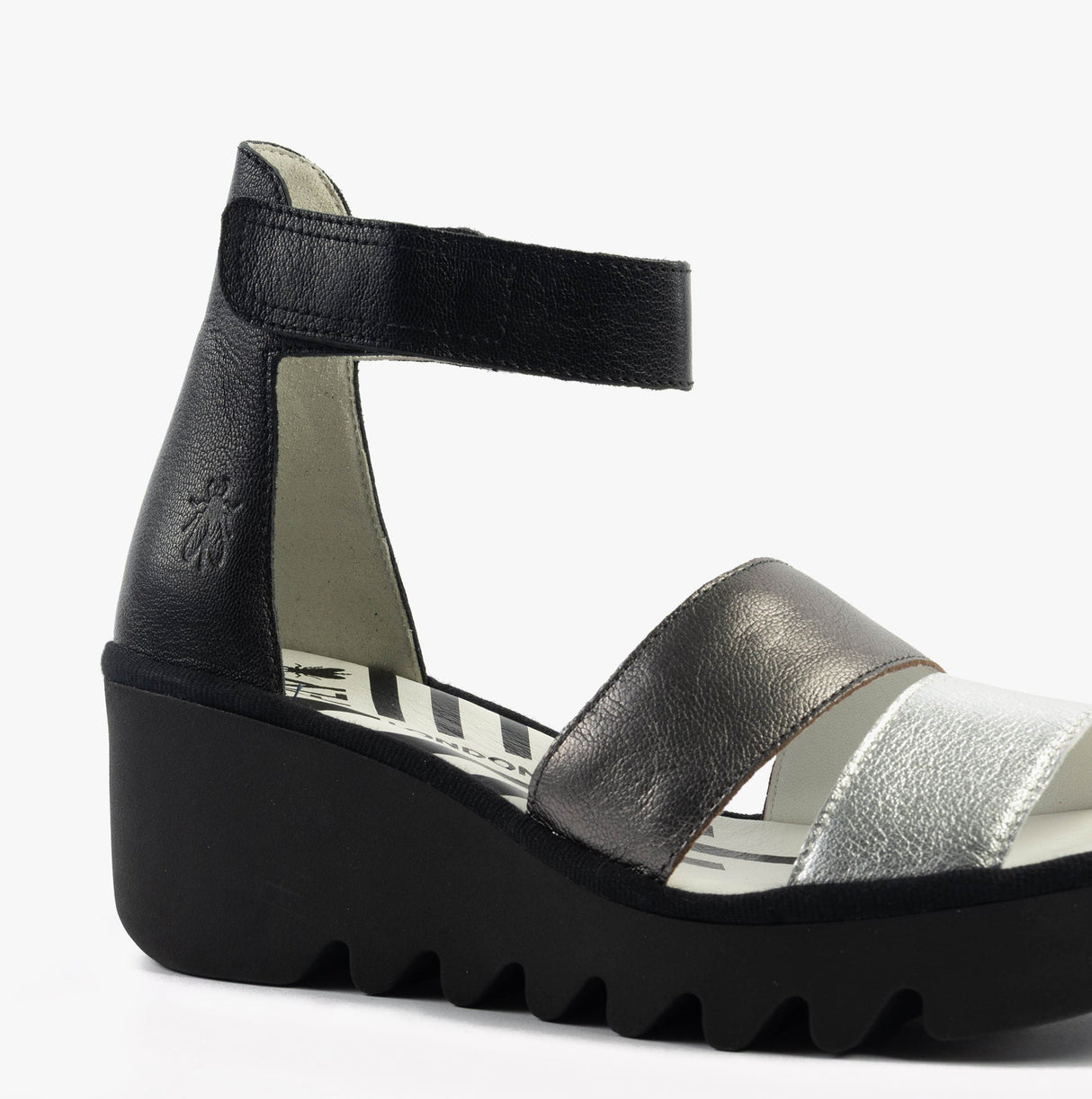 Fly London BONO290FLY Womens Sandals Silver/Graphite/Black