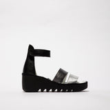 Fly London BONO290FLY Womens Sandals Silver/Graphite/Black