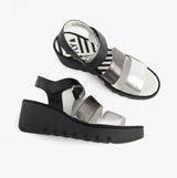 Fly London BEXY575FLY Womens Sandals Silver/Graphite/Black