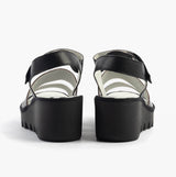 Fly London BEXY575FLY Womens Sandals Silver/Graphite/Black