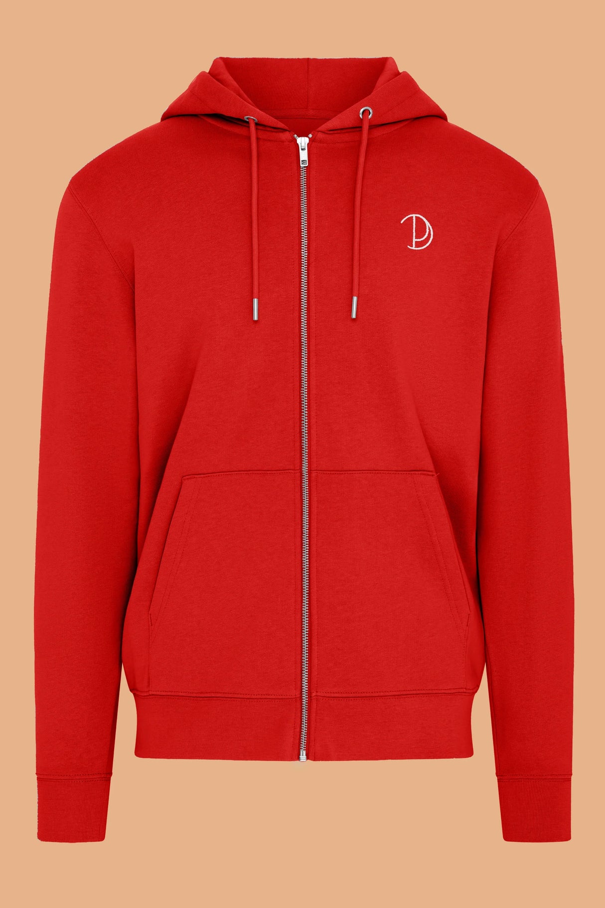 Embroidered P Zip-Up Hoodie