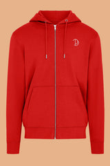 Embroidered P Zip-Up Hoodie