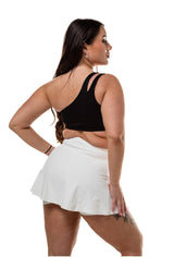 Mix & Match Black Top & White Skort Skirt