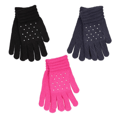 G20 LADIES GLOVES WITH DIAMANTE