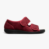 GBS Med BROMPTON Unisex Wide Fit Slippers Burgundy