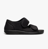 GBS Med BROMPTON Unisex Wide Fit Slippers Black