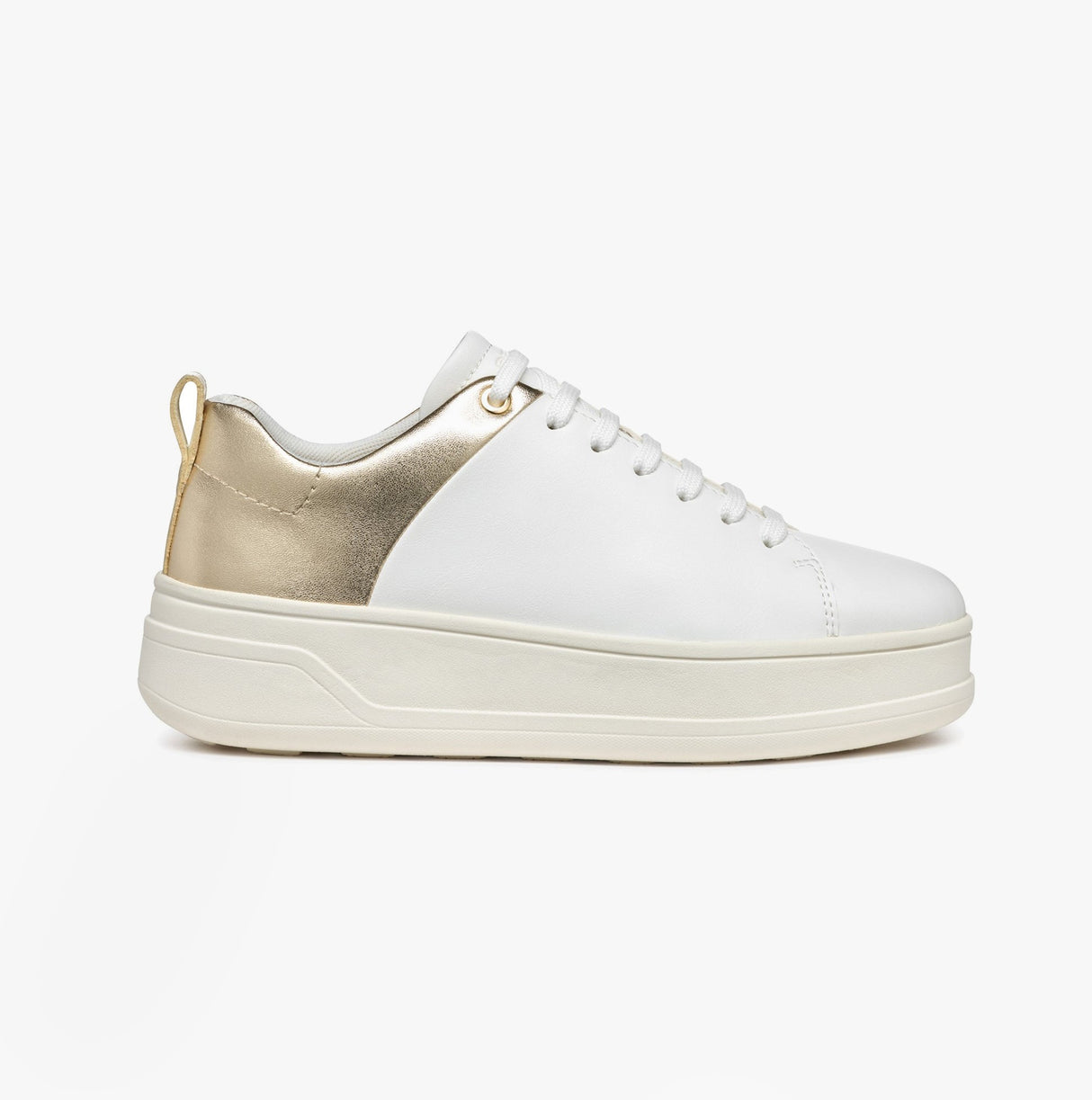 GEOX D SPHERICA ECUB-2 Womens Trainers White/Light Gold