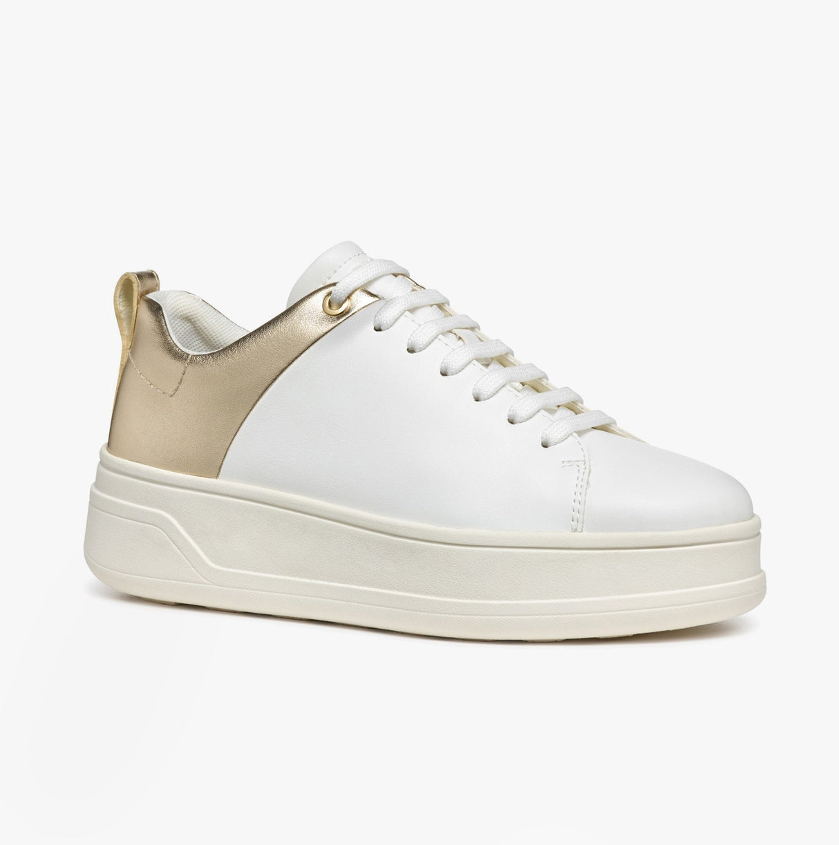 GEOX D SPHERICA ECUB-2 Womens Trainers White/Light Gold