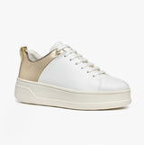 GEOX D SPHERICA ECUB-2 Womens Trainers White/Light Gold