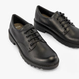 GEOX CASEY G C Girls Leather Lace Up School Shoes Black