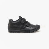 GEOX SAVAGE A Boys Leather School Shoes Black