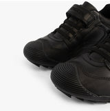GEOX SAVAGE B Boys Leather Touch Fasten School Shoes Black