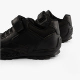 GEOX SAVAGE B Boys Leather Touch Fasten School Shoes Black