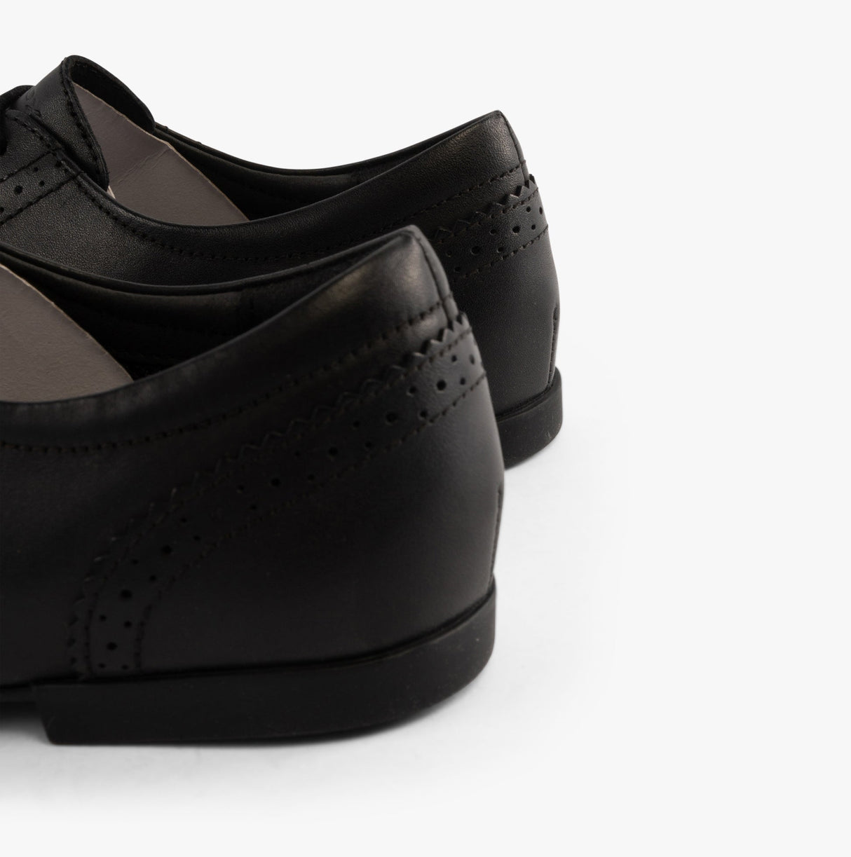 GEOX PLIE Girls Leather Brogue School Shoes Black