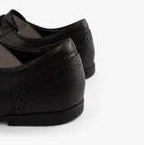 GEOX PLIE Girls Leather Brogue School Shoes Black