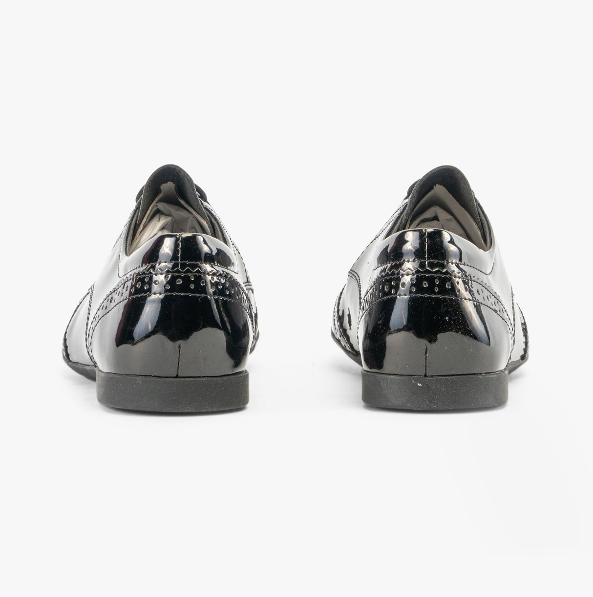 GEOX PLIE B Girls Lace Up School Shoes Patent Black