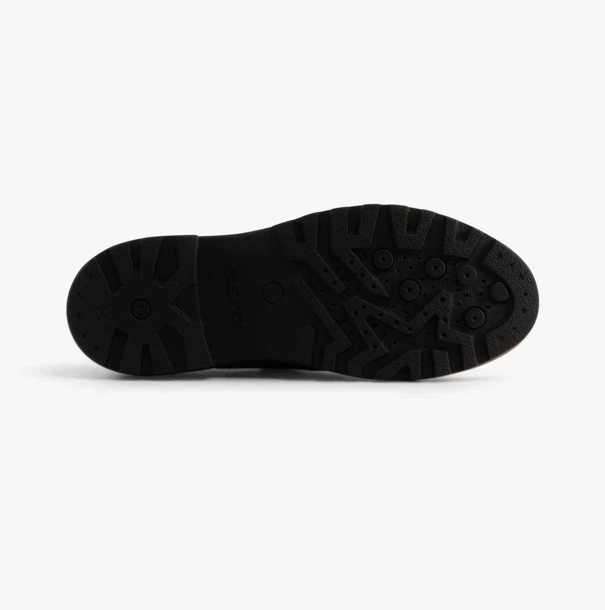 GEOX CASEY D Girls Leather Buckle School Shoes Black