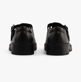 GEOX CASEY D Girls Leather Buckle School Shoes Black