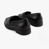 GEOX JR AGATA Girls Moccasin Tassel School Shoes Black