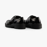 GEOX JR CASEY Girls Patent Brogue School Shoes Black
