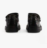 GEOX J RIDDOCK Boys Leather Touch Fasten School Shoes Black