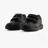GEOX J RIDDOCK Boys Leather Touch Fasten School Shoes Black