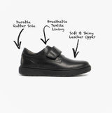 GEOX RIDDOCK Boys Single Strap School Shoes Black