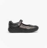 GEOX HADRIEL I Girls Leather Touch Fasten School Shoes Black