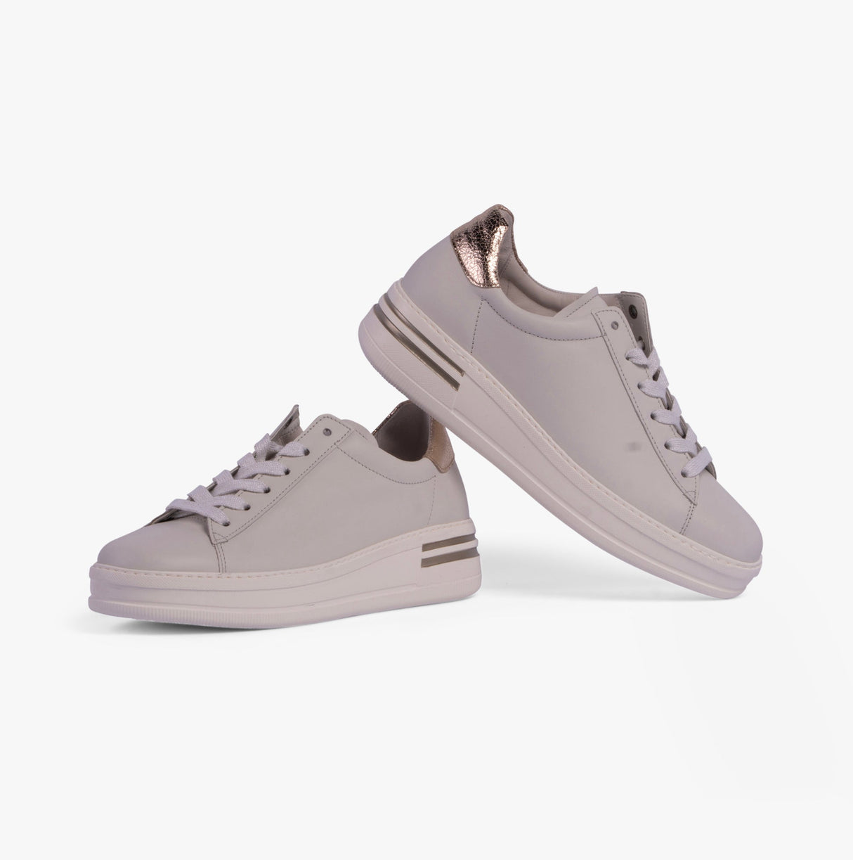 Gabor KEYSTONE Womens Trainers Off-White/Silver/Gold