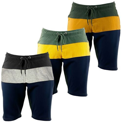 Mens Slim Fit Contrast Fleece Shorts - S010