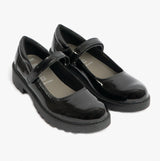 GEOX CASEY B Girls Patent Mary Jane School Shoes Black