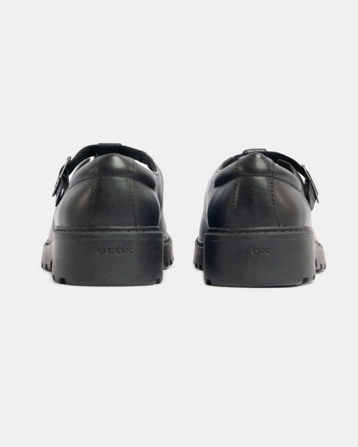 GEOX CASEY Girls Matte Black School Shoes