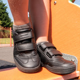 GEOX ELVIS B Boys Touch Fasten School Shoes Black