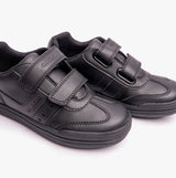 GEOX ELVIS B Boys Touch Fasten School Shoes Black