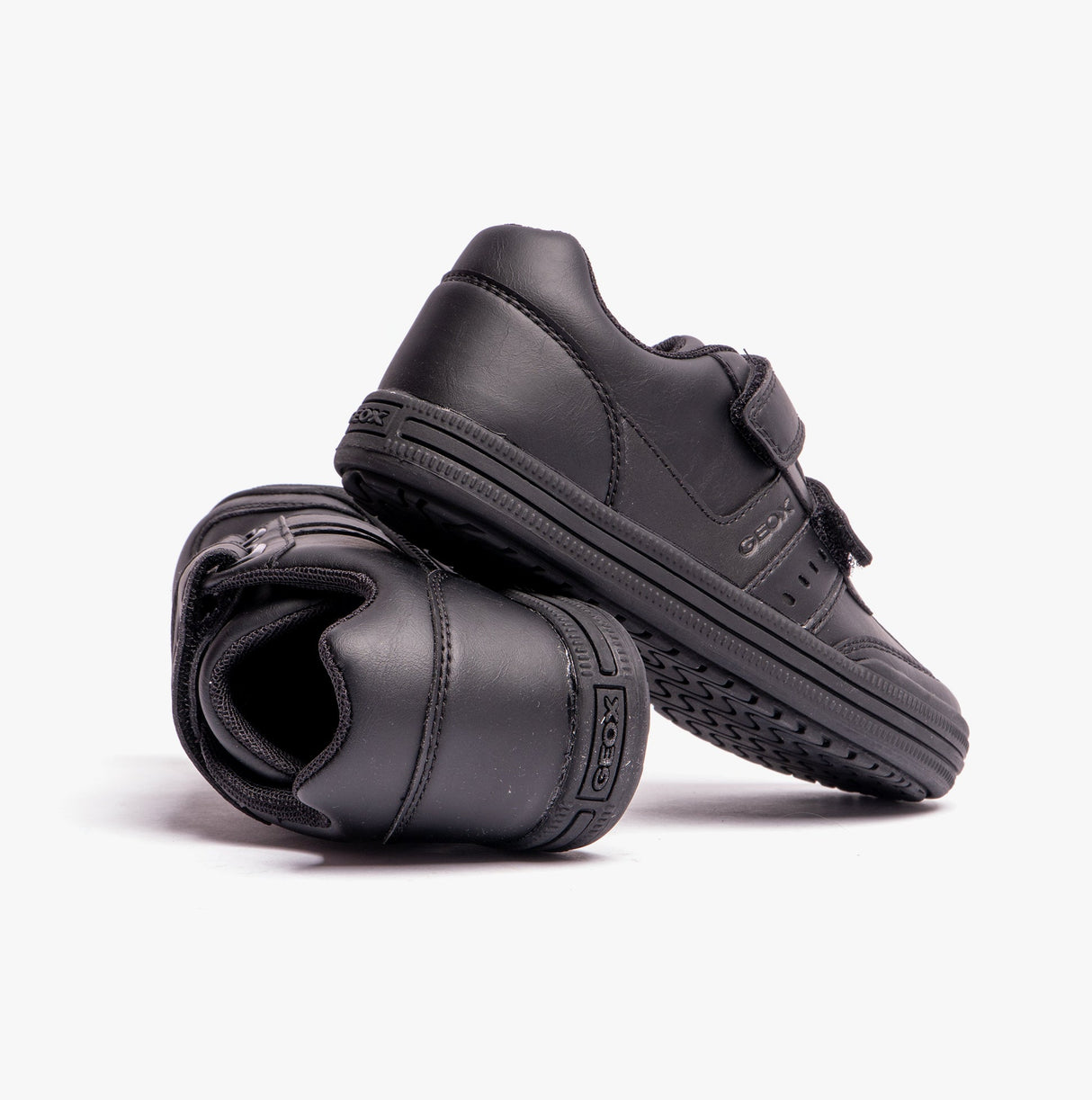 GEOX ELVIS B Boys Touch Fasten School Shoes Black