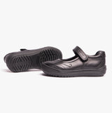 GEOX HADRIEL I Girls Leather Touch Fasten School Shoes Black