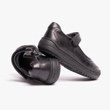 GEOX HADRIEL I Girls Leather Touch Fasten School Shoes Black