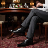 Goor HANSEN Mens Brogue Oxford Shoes Black