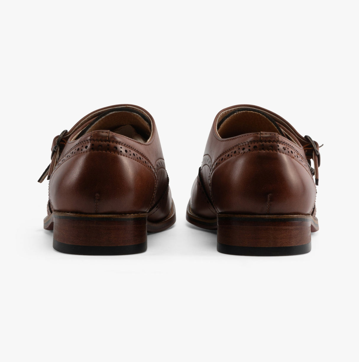 Goor JOSEPH Mens Mens Brogue Monk Shoes Brown