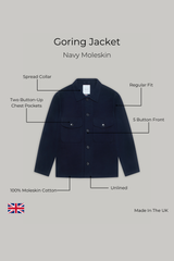Goring Jacket - Navy Moleskin
